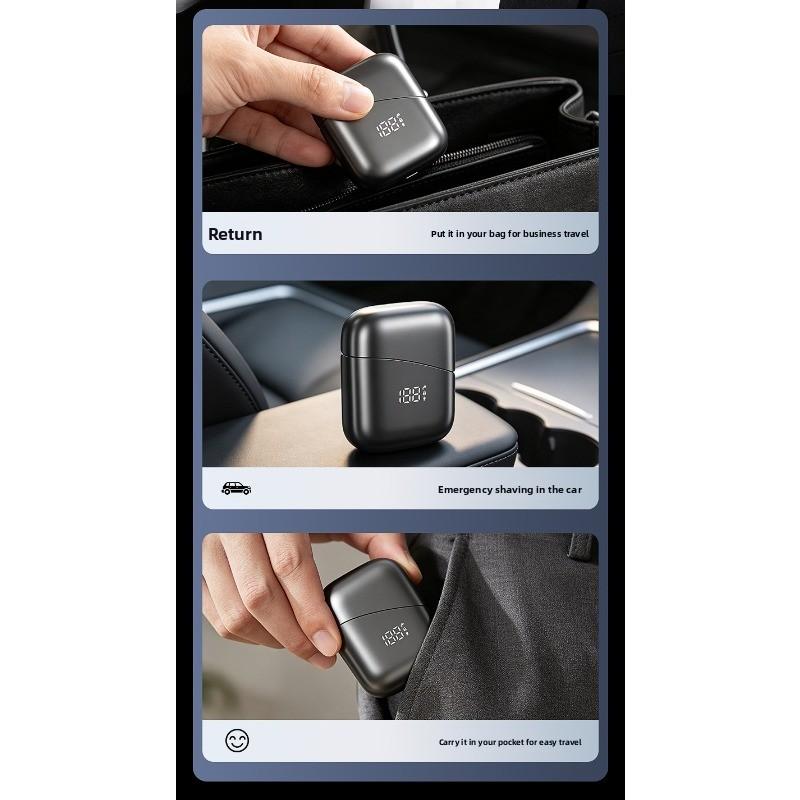 Two-in-one Reciprocating Razor with Digital Display, Magnetic Attachment, Three Blades, Portable Multi-functional Electric Trimmer