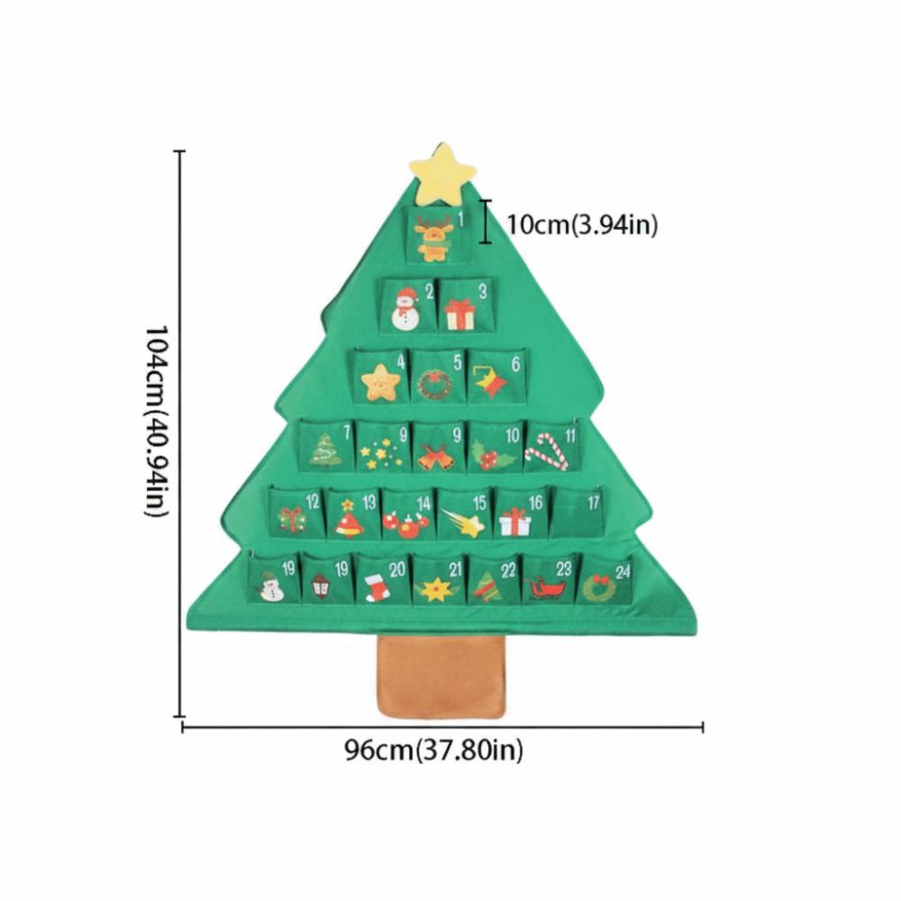Cloth Ornaments Christmas Tree Shape Storage Bag Countdown Calendar Storage Bags Christmas Decor