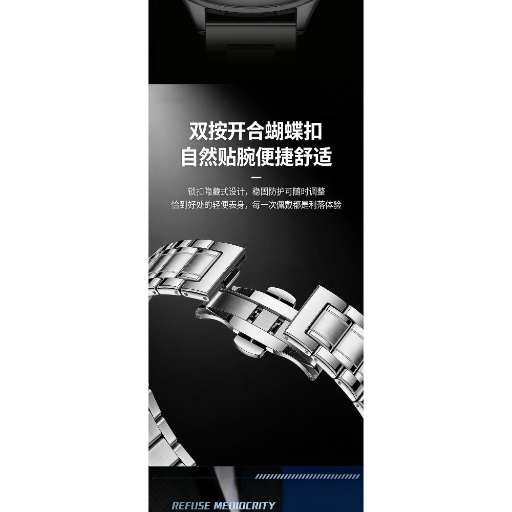 Montre-bracelet à quartz pour homme Boîtier carré coussin Bracelet en acier inoxydable Analogique Affaires Étanche