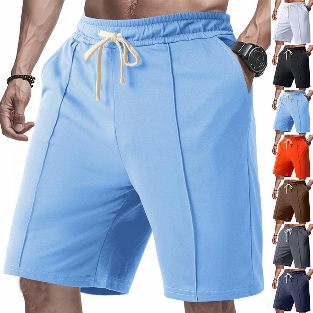 Men'S Straight Work Pants Fashionable And Casual Drawstring Shorts