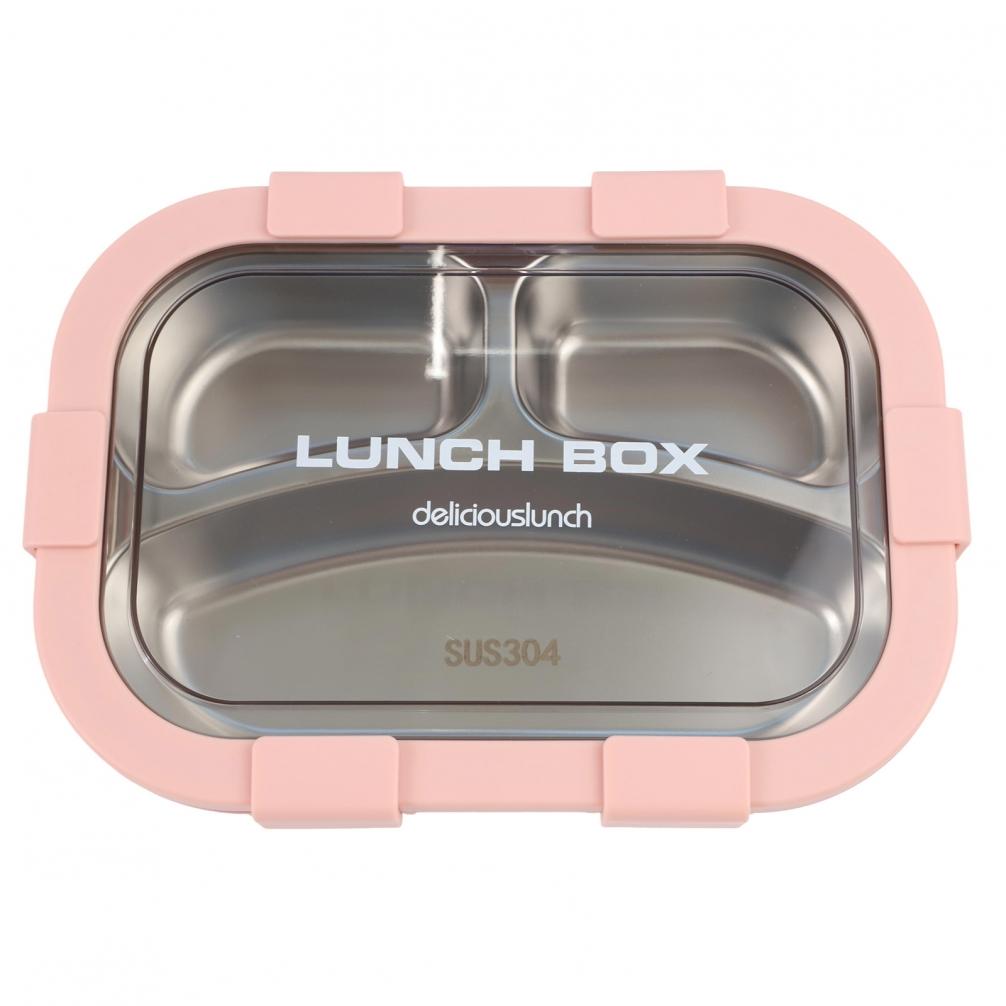 3 Compartment Container Stainless Steel Lunch Box Non-Microwave Safe