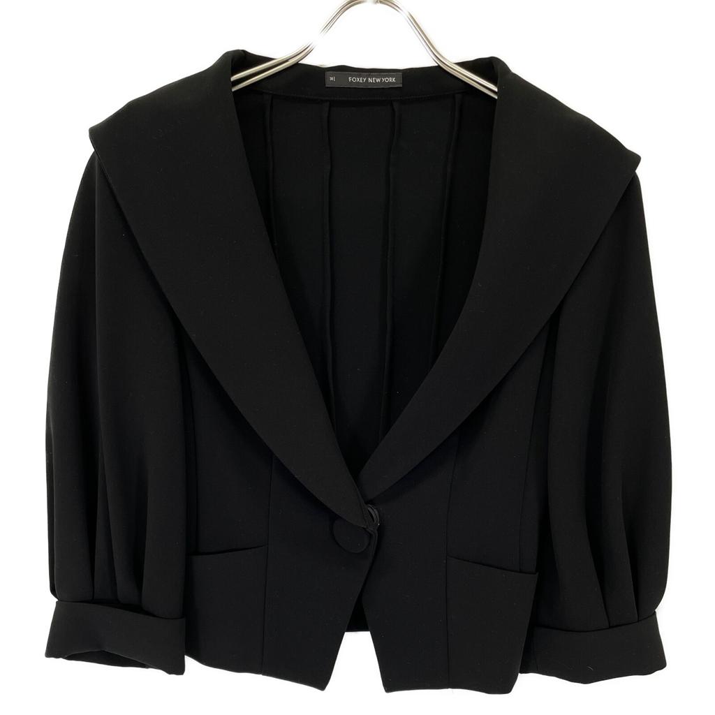 FOXEY NEW YORK 26612 Black Shawl Collar Jacket Jacket 38 blackUsed