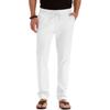 Pantaloni Lunghi da Uomo in Cotone e Lino Nuovi per Primavera Estate Vacanza Hawaii Casual Gamba Dritta Leggeri Pantaloni della Tuta