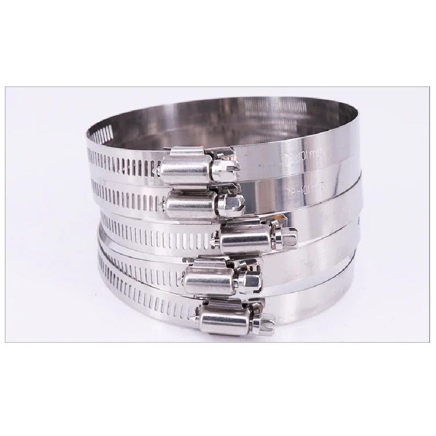 Adjustable Pipe Clamps 201 Stainless Steel Hose Clips Fuel Hose Clamps for Pipe Worm Drive Durable Anti-oxidation 8-300mm