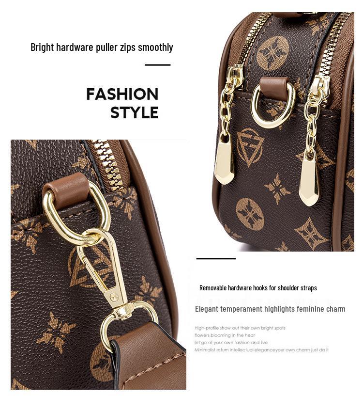 Modna torebka crossbody mała okrągła luksusowa z nadrukiem 2025