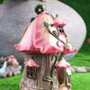 Fairies Tale Landscape Ornament Solar Lighted Illuminated Mushroom House Resin Statue Suitable For Outdoor Night Display