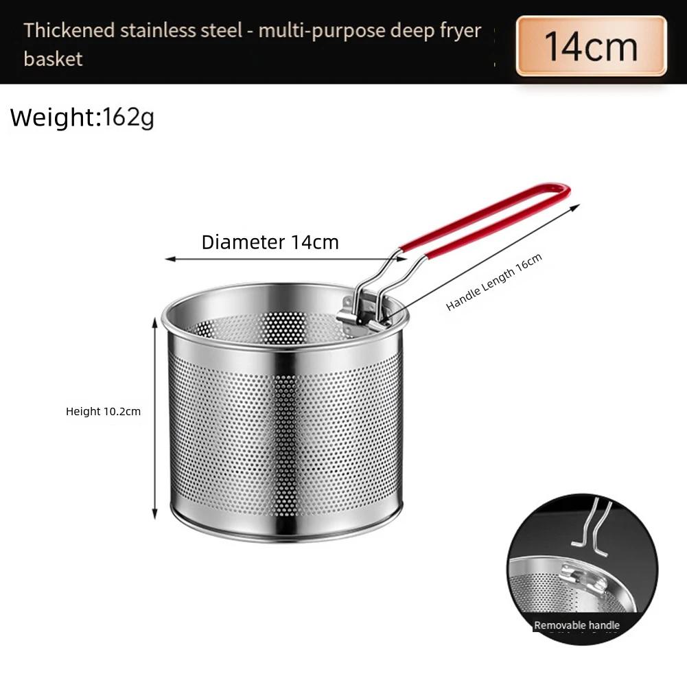 18cm Vegetable Steamer Stainless Steel Strainer Basket Food Boiling Basket Medium-sized Pot Fit Removable Handle