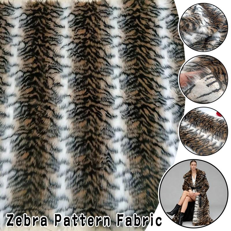 50x160cm Artificial Plush Cloth Tiger Pattern Artificial Fur Fabric for Performance DIY Sewing Background Carpet Cushion Materia