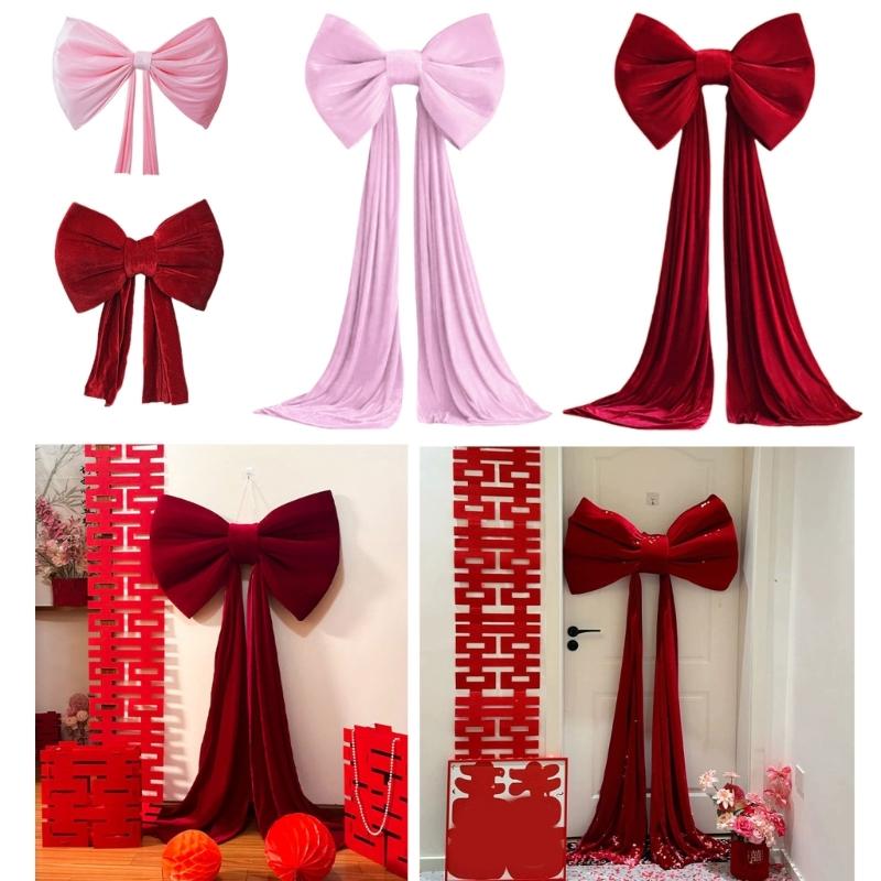 Large Red/Pink Plushie Bows Wedding Decoration Wall Decorating Ormanent For Event Planners Anniversary Celebration