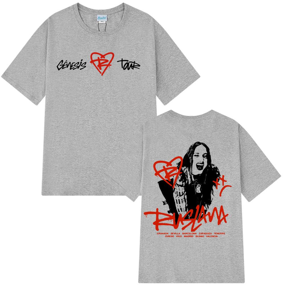 

Singer Ruslana Merch Doublesided Print T Shirt Men Women Fashion Oneck Short Sleeve Tees Shortsleeved Cotton Hiphop Tshirt 4XL