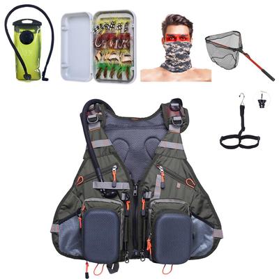 Kylebooker Fishing Tackle Combo Full Kit Vest Pack,Bladder Bag,Flies,Landing Net,Boots Hanger,Fishing Scarf