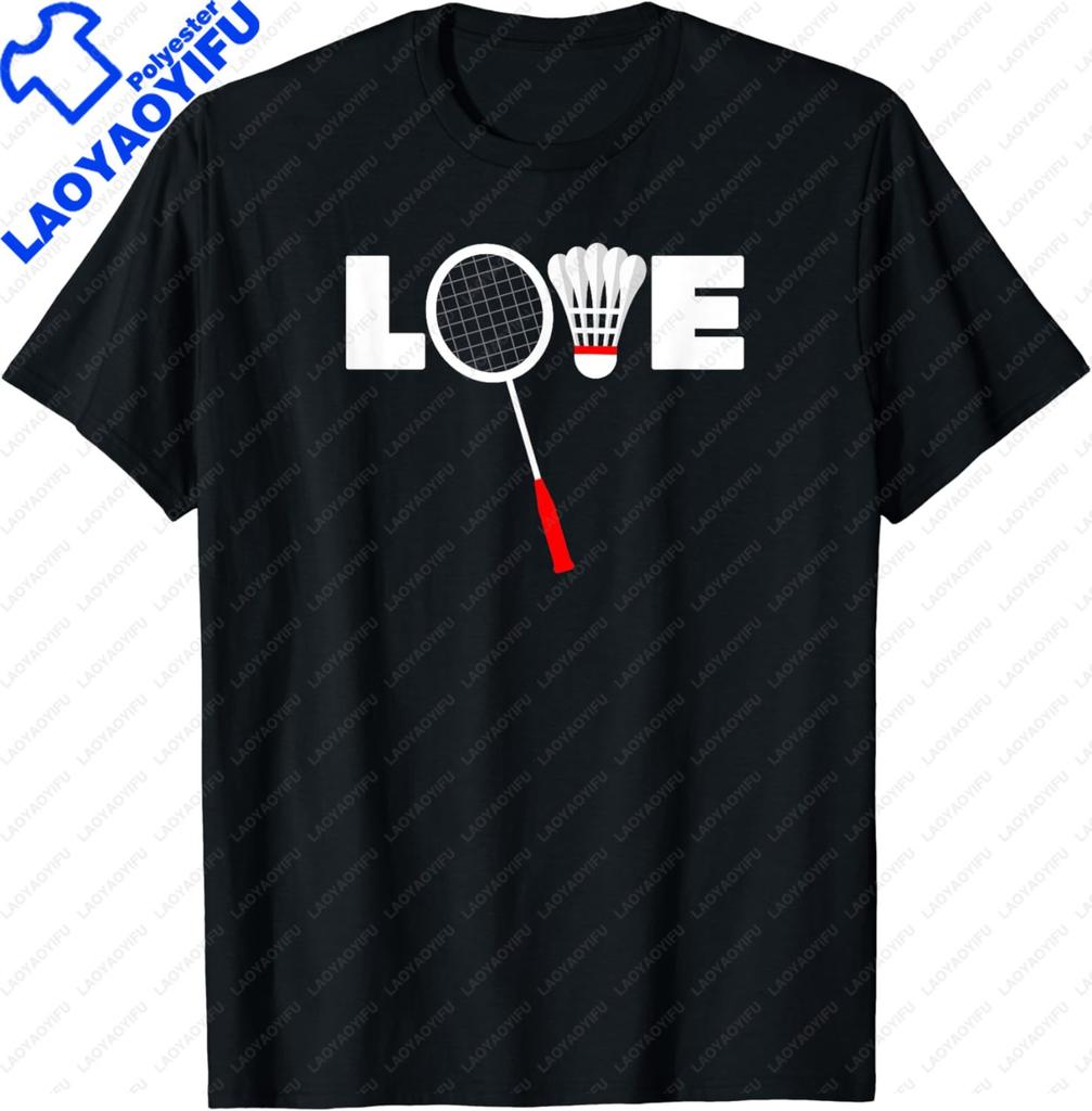 Badminton LOVE TShirt Funny Unisexs Clothes Tops Streetwear Graphic T Shirts Unisex Summer Streetwear Camisas