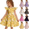 Girls Halloween Casual Dress Ruffle Short Sleeve Round Neck Dress Lightweight Comfortable Fit for Everyday Wear and Festive Occasions