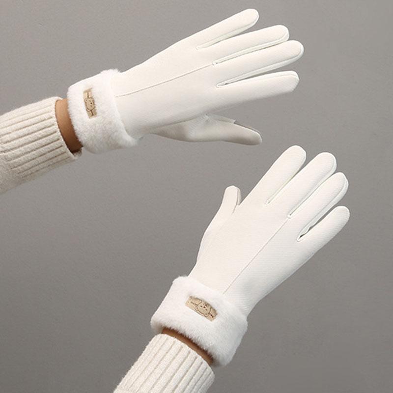 Light Waterproof Women Winter Keep Warm Touch Screen Gloves Not Bloated Fashion Simple Style Thickened