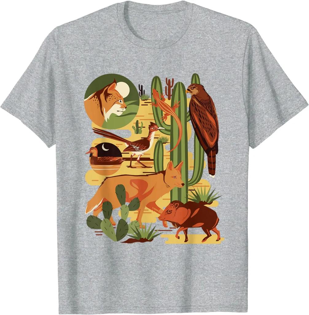 Southwestern Nature Sonoran Desert Animal Lover T-Shirt Clothing Cotton Wild Graphic T Shirts Lightweight