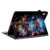 Pro iPad (2025)/10,9 (2022) Kožené pouzdro s potiskem, stojánek, obal na tablet se sloty na karty