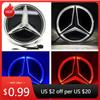 2025 Het Bilklistermärke Bilens Främre Grill Logotyp Ljus Spegelyta LED-Märke Emblemet Lysande Dekorativt Ljus För Mercedes Benz W205 W2