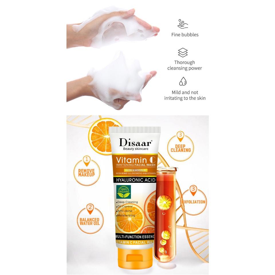 Disaar VC facial cleanser cleans pores, controls oil, hydrates and brightens the face