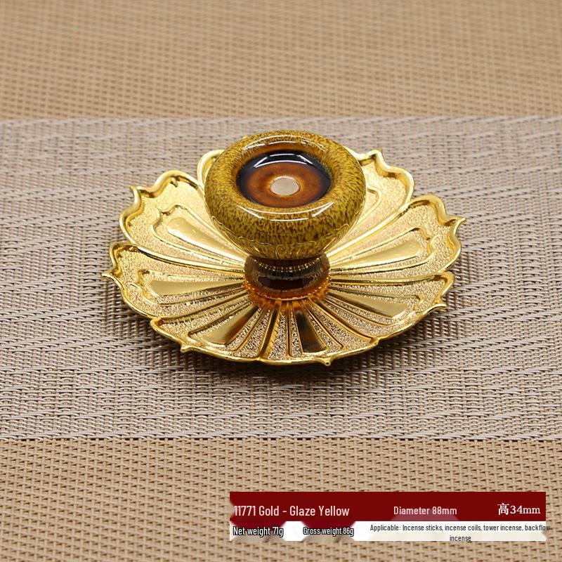 Ceramic Lotus Backflow Incense Burner & Stick Holder Ornament