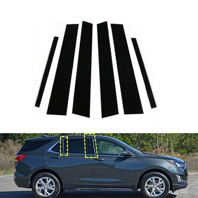 6 ks lesklých černých samolepek krytů sloupků dveří oken auta ozdobné díly pro Chevy Equinox 2018-2023