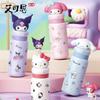 400ml Stainless Steel Cartoon Straw Cups  Sanrio Thermos Cup with Lifting Rope Hello Kitty My Melody Portable Kids Water Bottle