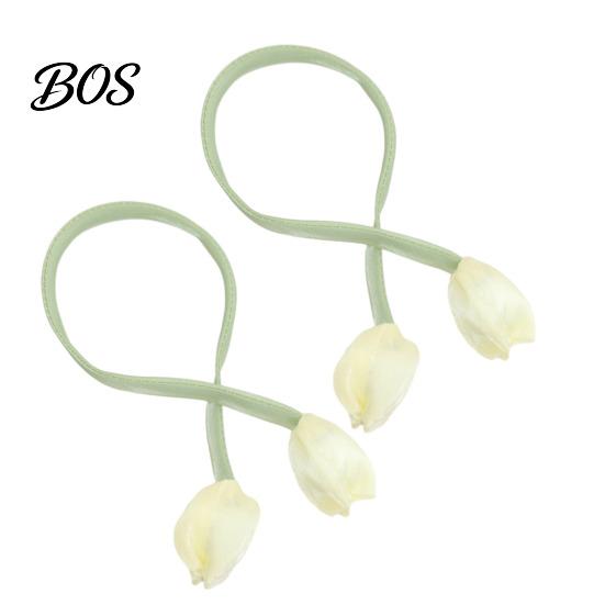 Versatile Curtain Ties 2Pcs Tulip Bud Ties, Decorative Tiebacks, Flower Buds Soft Rope Tiebacks for Bedroom Curtains Patio Drapes Macaron Color