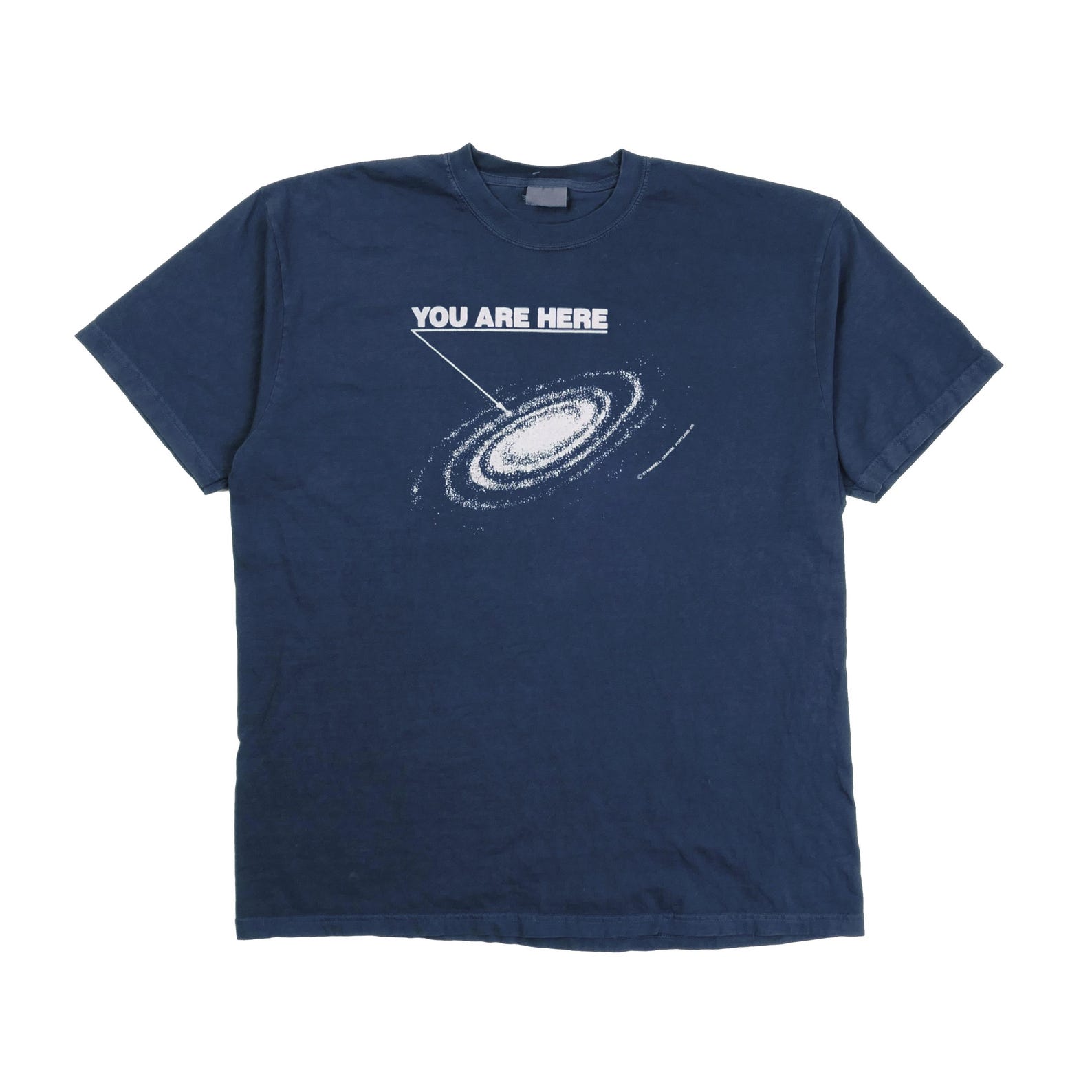 You Are Here Milky Way Galaxy Tee Can t Buy Me Love Cult Classic Shirt Aliens Navy Heavyweight Faded Movie T-Shirt - XL 3XL