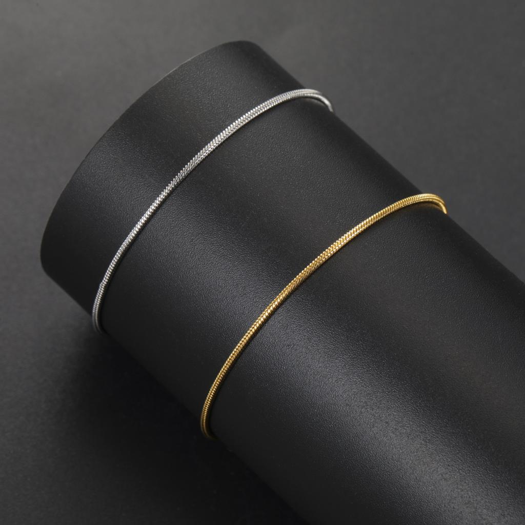 Cazador Trendy Round Snake Chain Bracelet Stainless Steel Gold Color Bracelets for Women Girls Mother's Day Gifts Wholesale