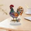 Animal Statue Shatterproof Weather Resistant Colorful Acrylic Rooster Sculpture for Home Office Desk Decoration
