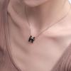 Hermes Pop H Series Pendant Lacquered Metal Necklace Women Necklace Silver Black H147991FP03