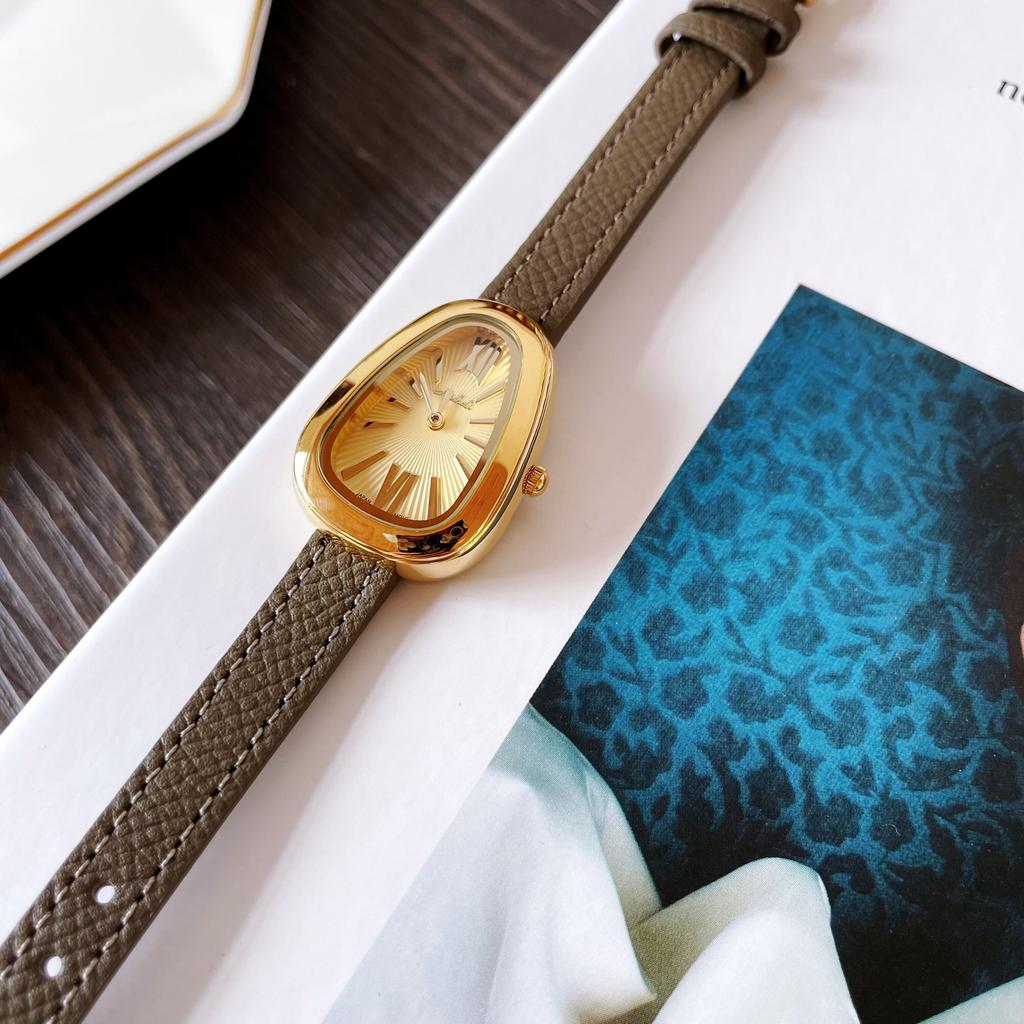 Genuine Leather Watch Women's Creativity High Quality Small Snake Head Quartz Women Clock