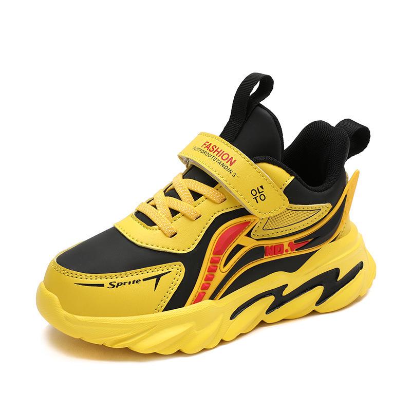 Spring & Autumn Leather Soft Sole Running Shoes for Boys - Lightweight Outdoor Sports Sneakers for Kids