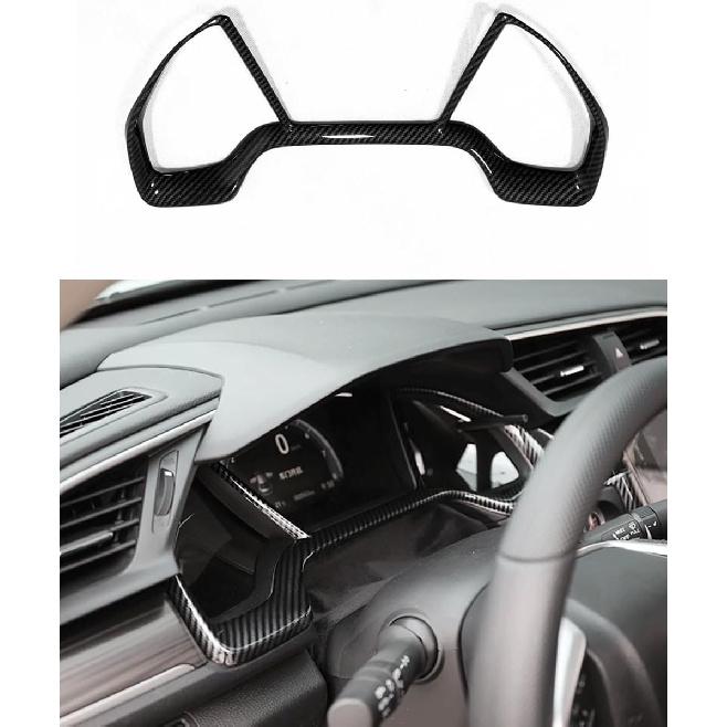 Car Accessories Fit for Honda Civic 10th Gen 2016-2021 ABS Interior Dashboard Frame Dial Cover Trim (Carbon Fiber) 1PC Set