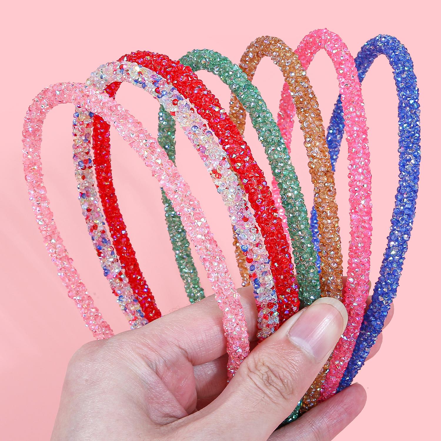 

7 шт. Милые блестящие хрустальные повязки на голову для девочек, сверкающие повязки для волос, милые повязки на голову для девочек, детские, детские, украшение для вечеринки, аксессуары для волос