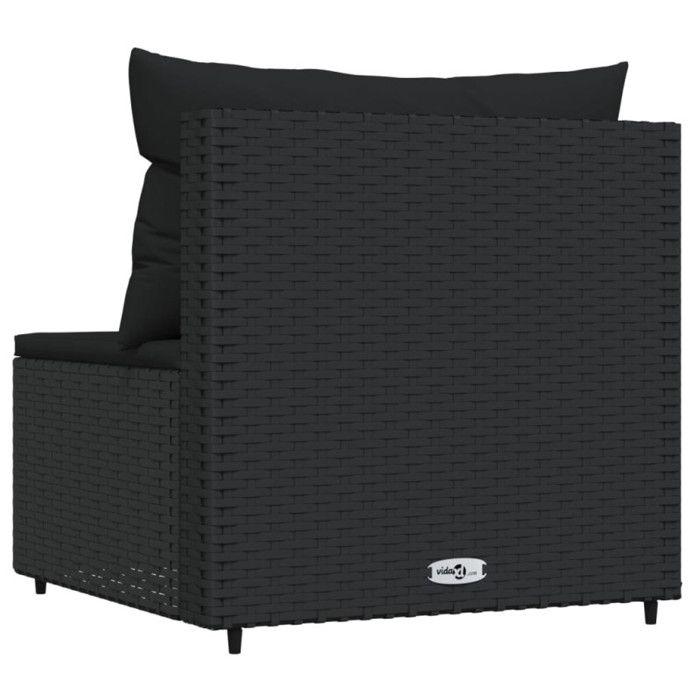 VidaXL Garden Center Sofa with Cushions Black Wicker, Sofa, Garden Sofa, Sectional Center Sofa, 319785