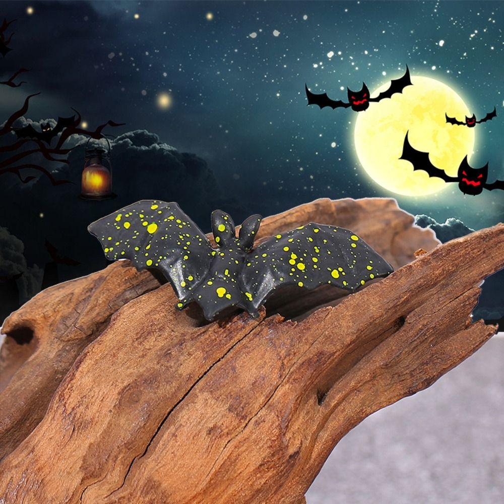 Resin Craft Halloween Spider Bat Figurines Miniatures Pumpkin Ornaments  Garden Outdoor Decor
