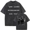 Rock Band Tan Bionica Chano  Graphic T Shirt Men Women Harajuku Streetwear Tshirt  Cotton Oversized Vintage Washed Tshirt