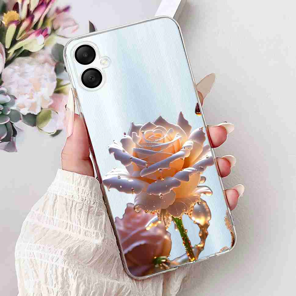 For Samsung A06 4G Case SM-A065F Colorful Flowers Soft Silicone Back Cover Phone Cases For Samsung Galaxy A06 A05 Bumper