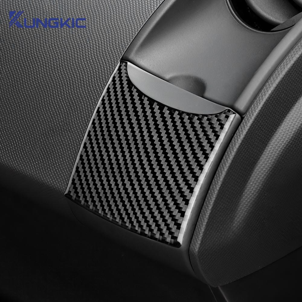 Real Soft Carbon Fiber Sticker For Toyota Yaris 2006 2007 2008 2009 2010 2011 LHD RHD Car Dashboard Side Cup Holder Accessories