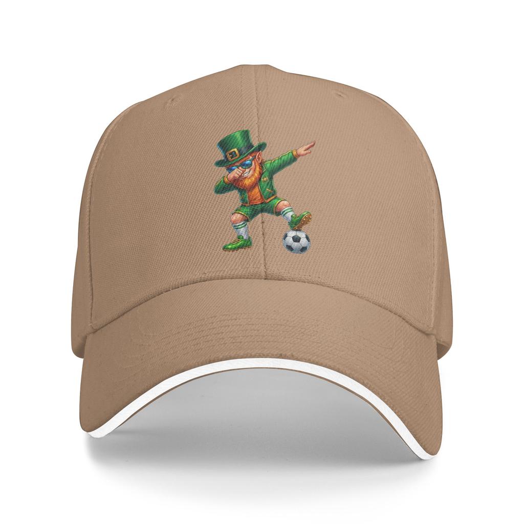 Leprechaun Palying Soccer Player St Patricks Day Casual Baseball Cap Trucker Hat Kpop Rock Hip Hop Hats Unisex Baseball Caps