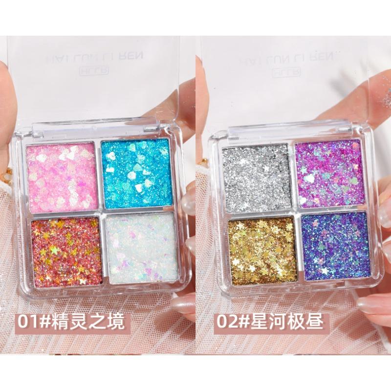 Color Glitter Eyeshadow Palette Glue Free For Stage Festival Makeup