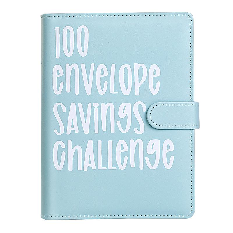 Custom Logo Lovers 100 Envelope Money Saving Challenge Loose-Leaf Budget Binder A5 PU Leather Storage Book with Kawaii PVC Cover