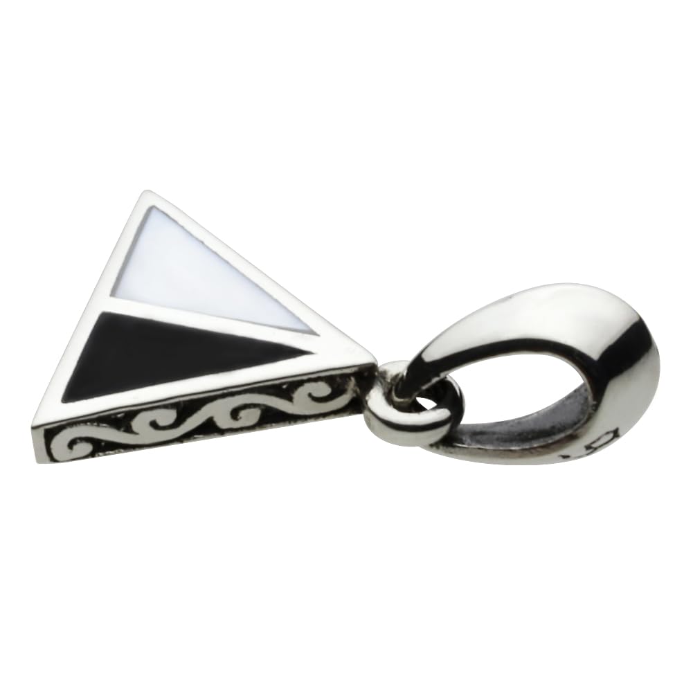 Figmart Triangle Pendant with Shell and Onyx [Silver Accessory] Fp0600shox