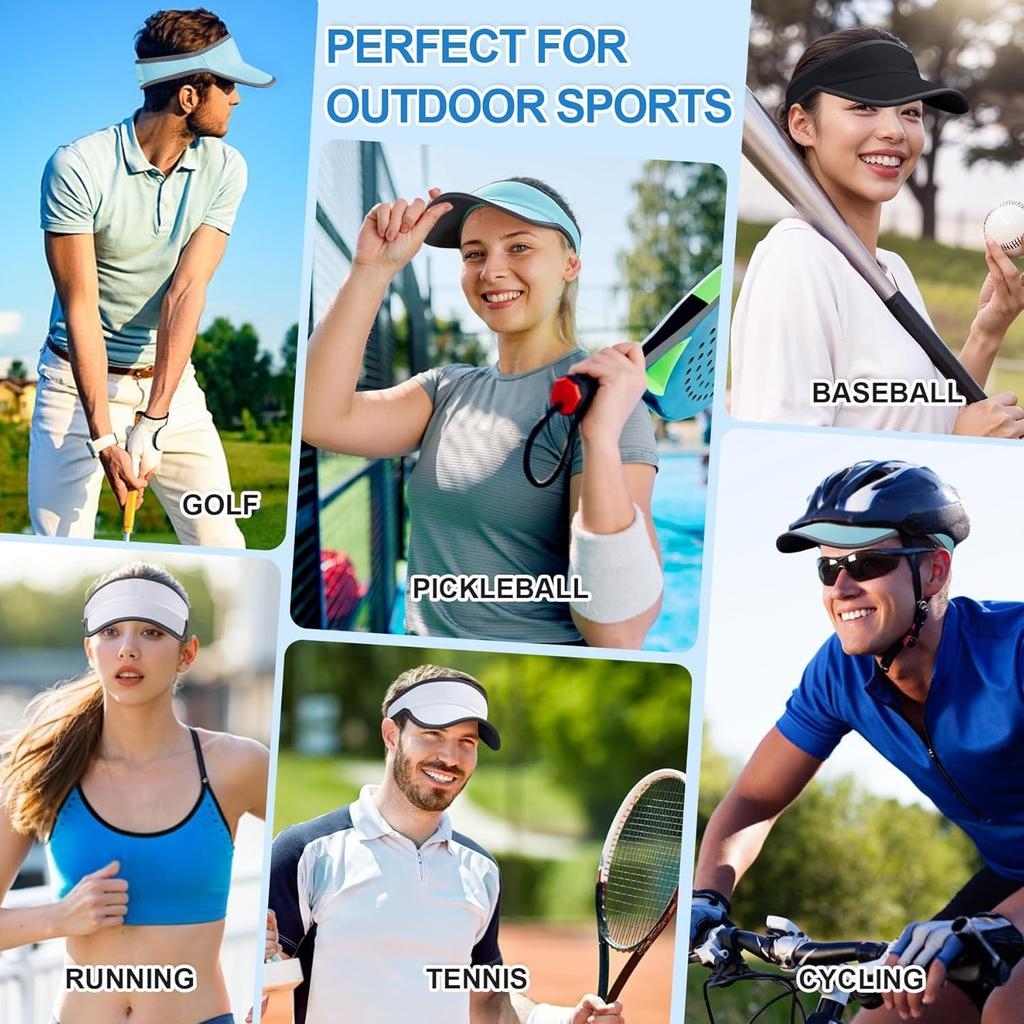 Trodalo Lightweight Soft Quick-Dry Sun Visor Packable Tennis Golf Running Hat for Men Women Sporty Style Common Fabric Feature