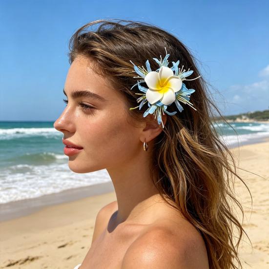 Yousheng Large Artificial Flower Hair Clip Women Non-Slip Side Hair Clamp Decorative Floral Hairpin Vacation Weddings Party Hair Accessories