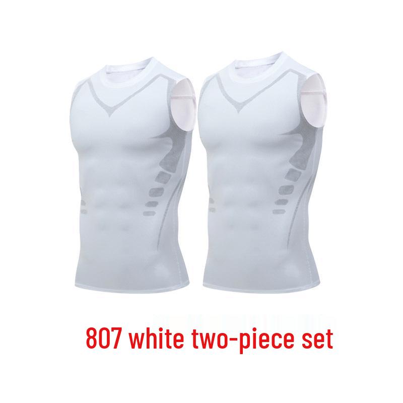 Men's Quick-Dry Fitness Sleeveless Set: Tight-Fit Wide-Shoulder Running & Basketball Training Vest & Shorts.