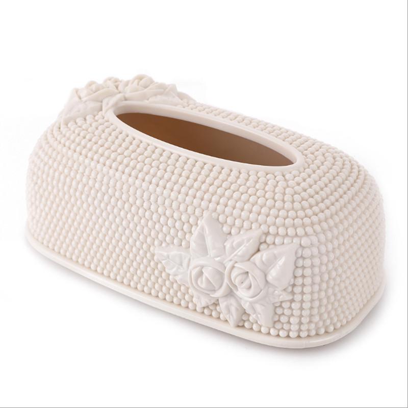 

Европейская акриловая коробка для салфеток - Креативный держатель для салфеток для отелей, баров и KTV слоновая кость