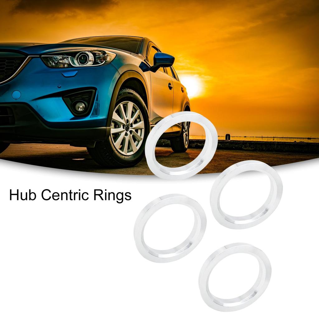 ACROPIX Hub Center Ring 72.6-57.1 Mm Silver Tone 4 Pieces