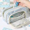 Zipper Pen Bag Large Capacity Pen Storage Bag Fashion Stationery Organizer  School Office Supplies