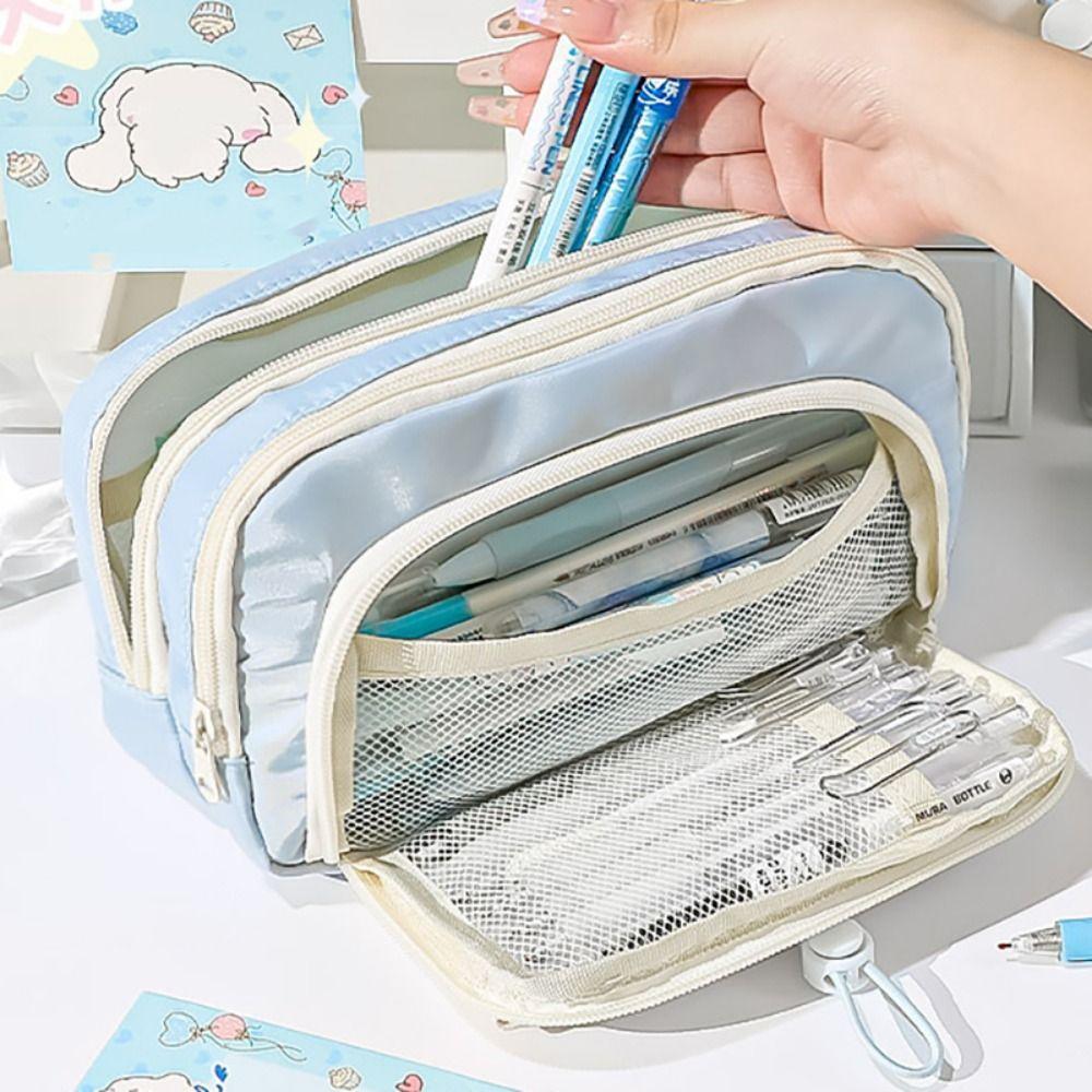 Five-Layer Pen Bag Zipper Pen Storage Bag Fashion Pencil Case  Gift